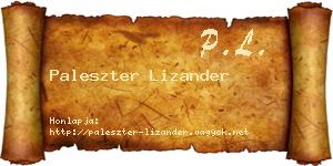 Paleszter Lizander névjegykártya